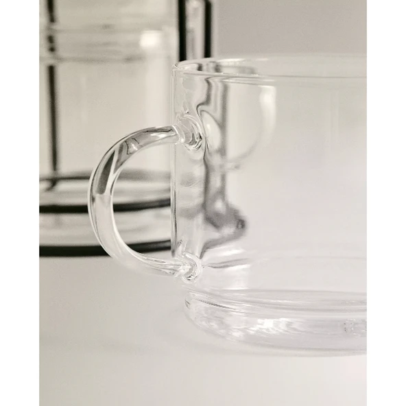 Standlı Borosilikat 4'lü Fincan Seti - Resim 2