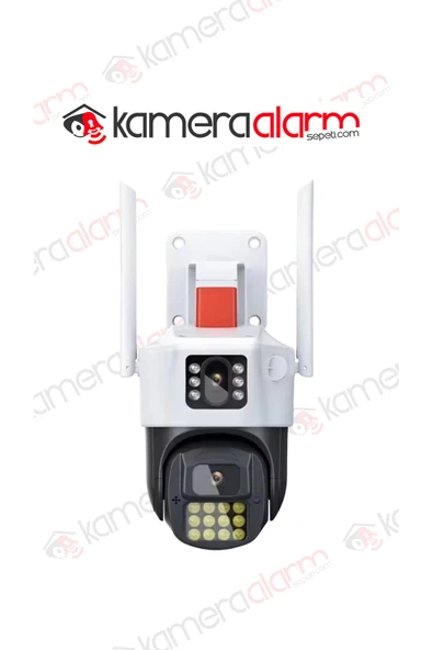 RADEX Çift Kameralı Adaptörlü 4g Sim Kartlı Hareketli Alarmlı Akıllı Güvenlik Kamerası ürün görseli