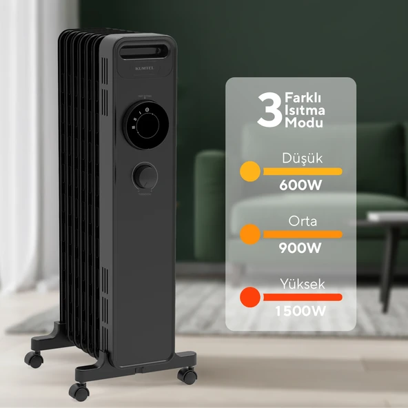 Kumtel 7 Dilim Siyah Radyatör KUM-1220S - Resim 2