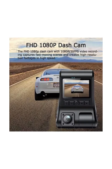 LinaS 1080P Full HD 3 Kameralı Hafıza kartına kayıtlı Hareket Algılamalı Araç kamerası - Resim 3