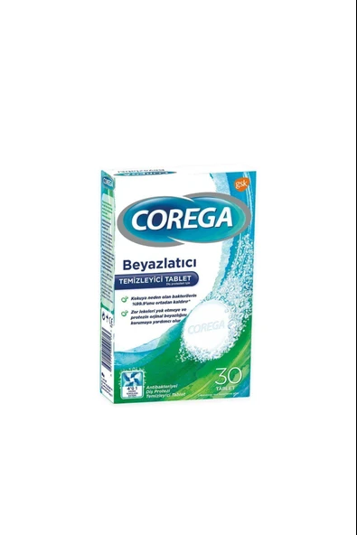 Corega Diş Protezi Beyazlatıcı Temizleyici 4'ü 1 Arada 30 Tablet ürün görseli
