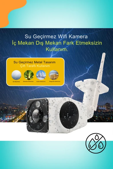 Venas 3mp full HD Kablosuz Wifi iç ve Dış mekan Balık gözü sd karta kayıt yapan Güvenlik Kamerası - Resim 3