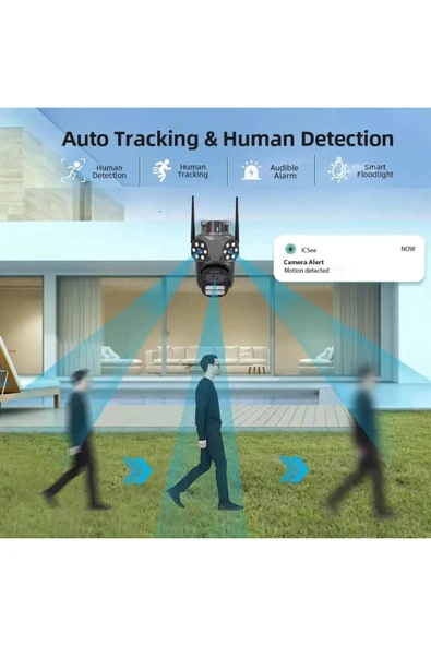 Venas Su Geçirmeyen Kablosuz Wifi İle Çalışan 3 Kameralı Güvenlik Kamerası - Resim 2