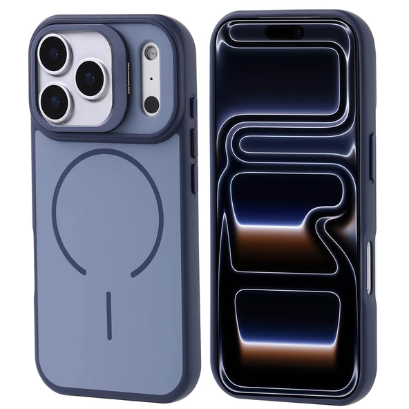 Gpack iPhone 17 Pro uyumlu Kılıf Notron Kamera Standlı M-Safe Şarj Özellikli - Resim 2