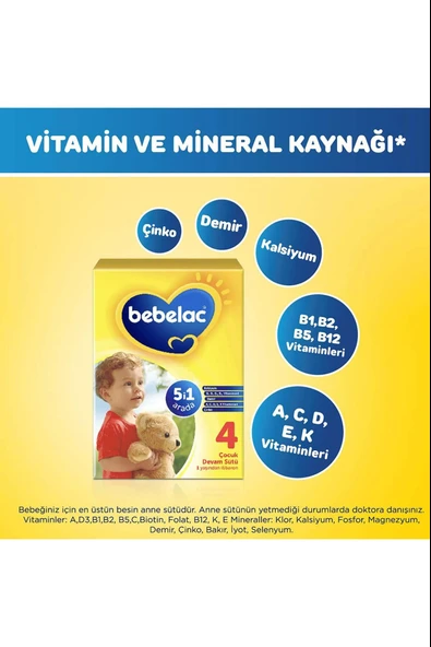 Bebelac 4 Çocuk Devam Sütü 1 Yaş+ 800 gr - Resim 4