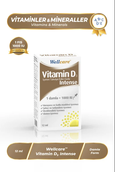 Wellcare Vitamin D3 Intense 1000 IU 12 ml ürün görseli