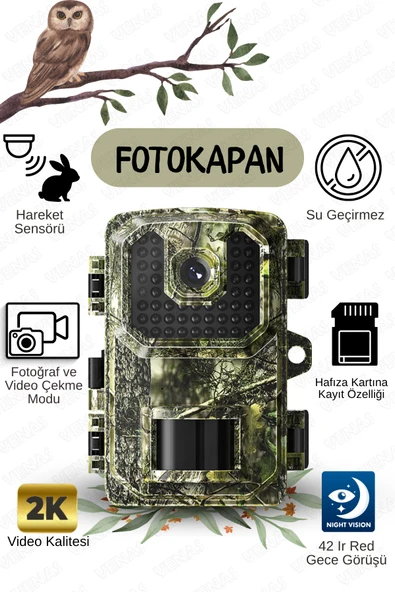 Venas 2K ULTRA HD PIR SENSÖRLÜ FOTOGRAF VE VİDEO ÇEKİM FOTOKAPAN ürün görseli