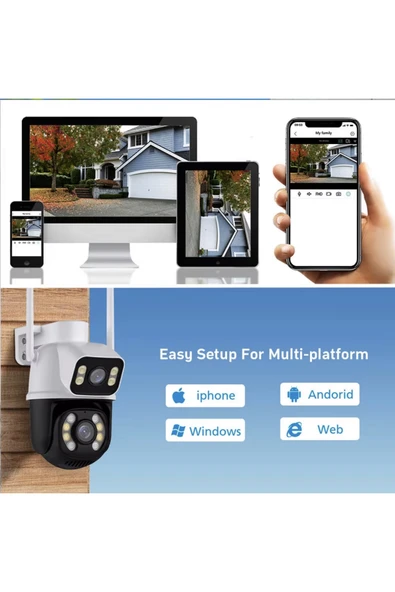 Venas Çift Full HD Hareketli Çift Yönlü sesli Kablosuz ip wifi Dış mekan güvenlik kamerası - Resim 3