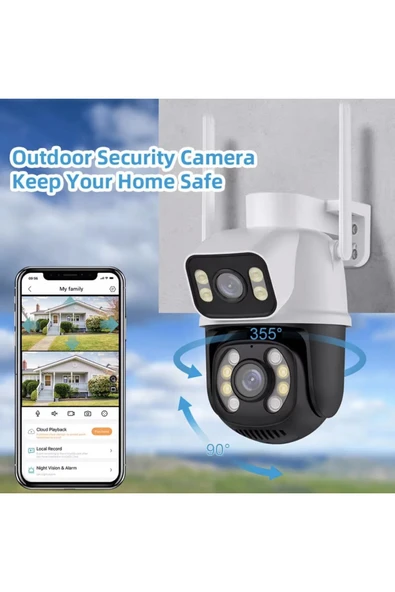 Venas Kablosuz Wifi İle Çalışan Full HD Hareketli Çift Yönlü Güvenlik Kamerası - Resim 3