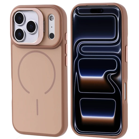 Gpack iPhone 17 Pro uyumlu Kılıf Notron Kamera Standlı M-Safe Şarj Özellikli - Resim 3