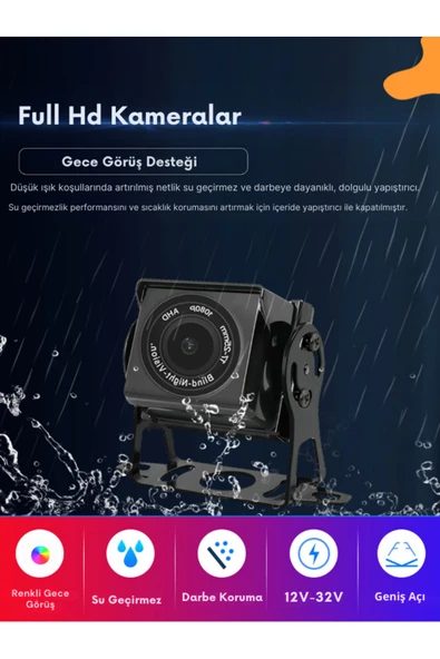 Venas 10.1 İNÇ 4 KAMERALI DÖNGÜSEL KAYITLI,DOKUNMATİK VE TUŞLU ARAÇ KAMERA MONİTÖR SETİ - Resim 3