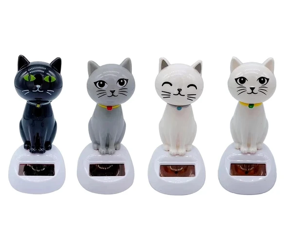 Güneş Enerjili Sallanan Kedi Figürü ürün görseli 1