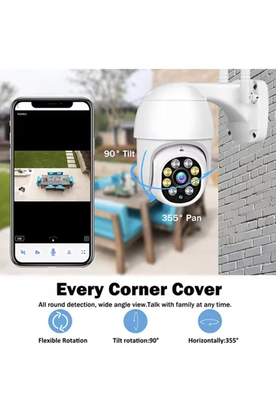 RADEX Ergonomik ve Ekonomik Fiyatlı Full HD Hareketli Dış Mekan Güvenlik kamerası - Resim 4