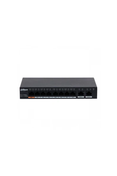 DAHUA PFS3010-8GT-96, 8 Port, GigaBit, PoE 96W, 2 Port GigaBit Uplink, Yönetilemez, Masaüstü Switch ürün görseli