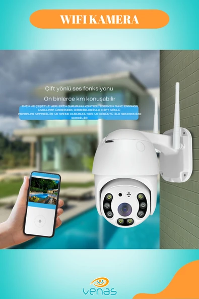 RADEX Ultra Hd 4k 4mp Alarmlı Hareket Takipli Kablosuz Wifi  Dış Ortam Akıllı Güvenlik Kamerası - Resim 2