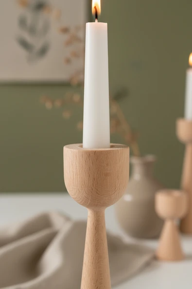 Ahşap Dekoratif Mumluk 3'lü Serenity - Resim 2