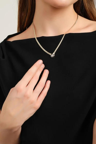 Gurmet Çağla Kolye 14 Ayar Altın 50+3 cm - Resim 2