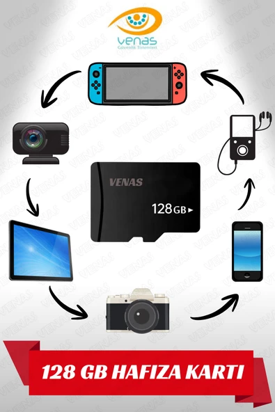 Venas Ultra 128 GB UHS-3 Class 10 A++ KALİTE 128G- Micro SD Kart - Resim 2