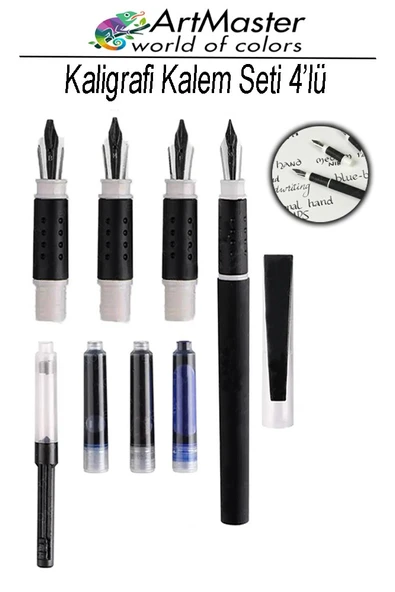 Kaligrafi Dolma Kalem Seti 4 lü 1 Paket Calligraphy Kalem Seti Hat Yazma Tasarım Sanat Kalemi Hattat ürün görseli