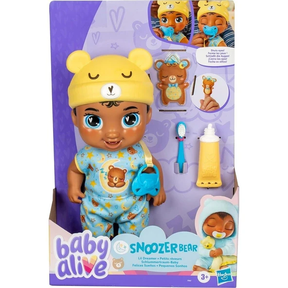 F9967 Baby Alive Lil Dreamer Snoozer Bear Uykucu Bebek +3 yaş - Resim 4