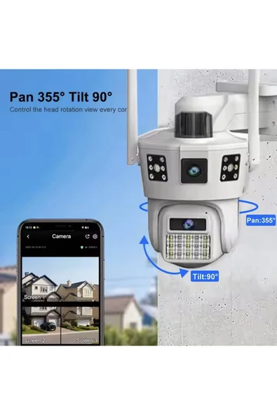 Venas 3 Kameralı 4g Sim Kart Ile Ve 12 Volt Adaptör Ile Çalışan 9mp Telefona Kurulan Güvenlik Kamerası - Resim 3