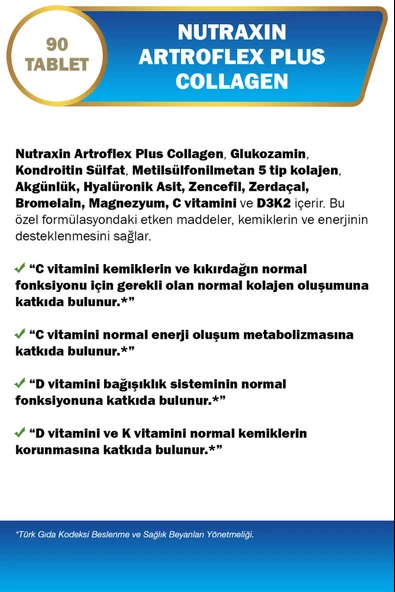 Nutraxin Artroflex Plus Collagen 90 Tablet - Resim 3