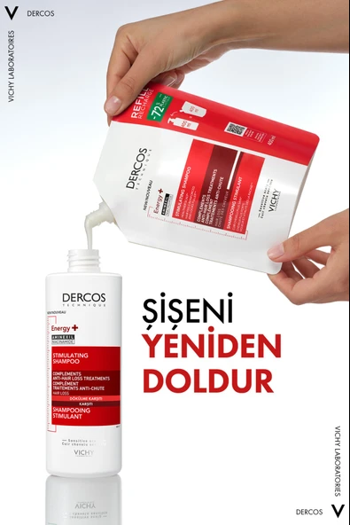 Vichy Dercos Energisant Saç Dökülmesine Karşı Şampuan Refill 400 ml - Resim 7