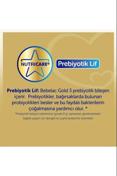 Bebelac Gold 3 Devam Sütü 9 Ay+ 800 gr - Resim 4
