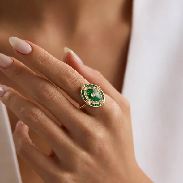 Emerald Vision 14 Ayar Altın Yüzük - Resim 2