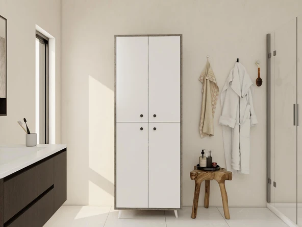 Vadi Çok Amaçlı Banyo/Kiler Dolabı Hanoi-Beyaz Renk ürün görseli