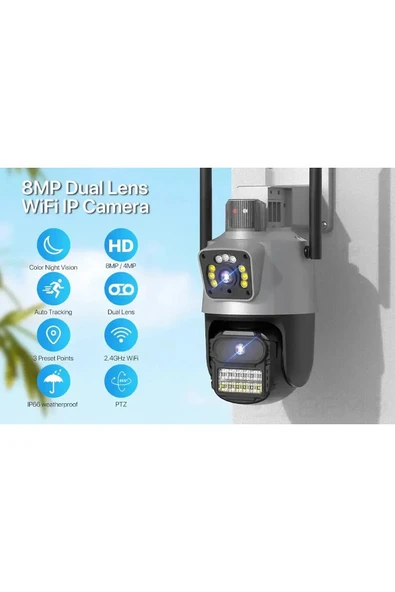 Venas Ultra Hd Dijital Zoomlu Polis Çakarlı Wifi Güvenlik Kamerası - Resim 2