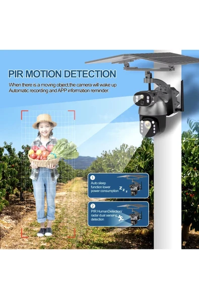 Venas Güneş Panelli Sim kartlı 20X Optik Zoom Güvenlik kamerası - Resim 2