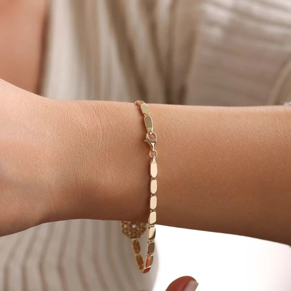 14 Ayar Octa Shine Bileklik 3 mm 19 cm - Resim 3