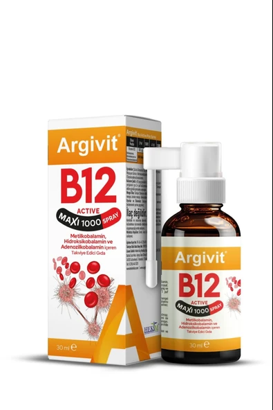 Argivit Vitamin B12 Active Maxi Sprey 30 ml - Resim 2