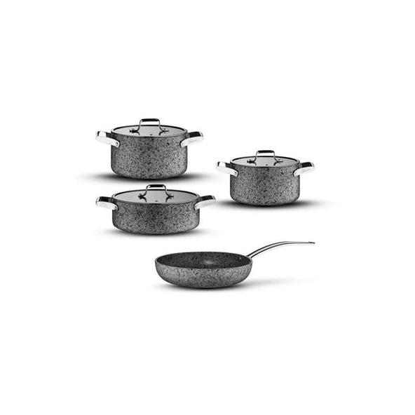 Brioni Stone-h 7 Parça Çizilmez Yanmaz Yapışmaz Indüksiyon Tencere Seti ürün görseli