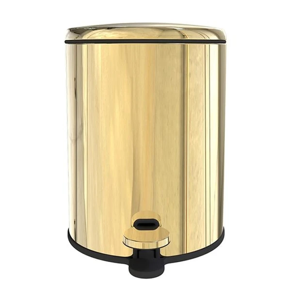 Primanova Cigo Metal Pedallı Çöp Kovası 6 LT - Gold İç Kısım Siyah ürün görseli