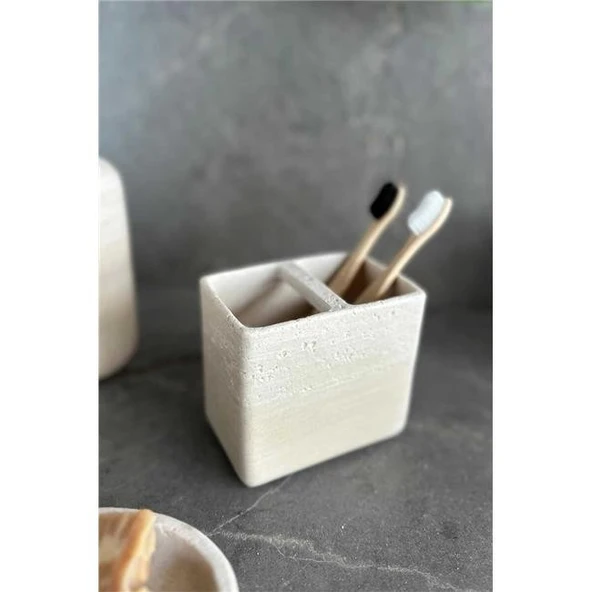 Primanova Charm Banyo Seti 5 Parça - Bej - Resim 5