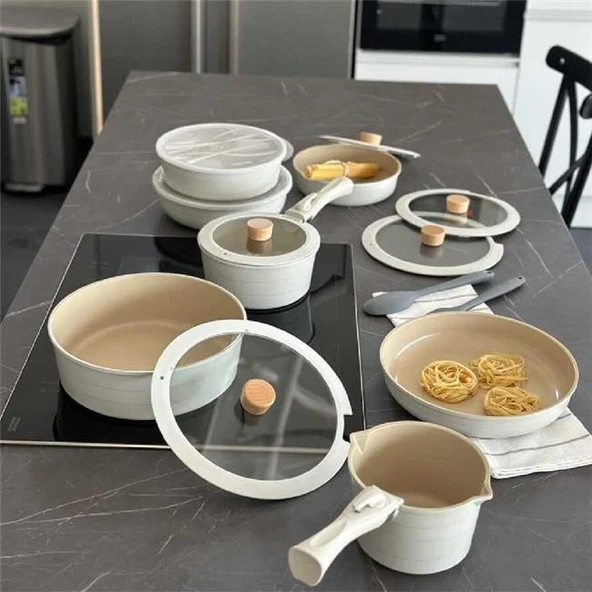 Neoflam Midas Set Bej Indüksiyon 18 Parça - Resim 2