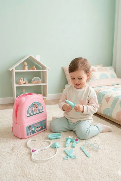 8 Parça Çantalı Doktor Setim – Taşınabilir Çantalı Oyuncak Doktor Seti - Resim 7