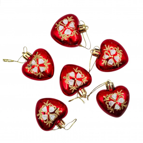 Asılabilir Yılbaşı Yeniyıl Ağacı Süsü Kalp Christmas New Year Ornaments ürün görseli 1