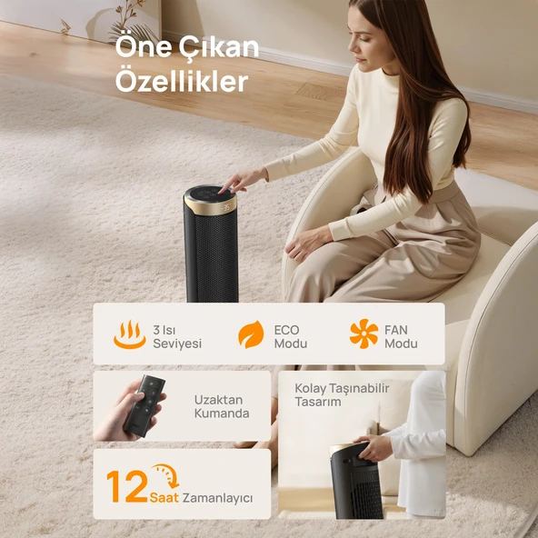 DREO Solaris Slim H3S Akıllı Elektrikli Isıtıcı (Distribütör Garantili) - Resim 8