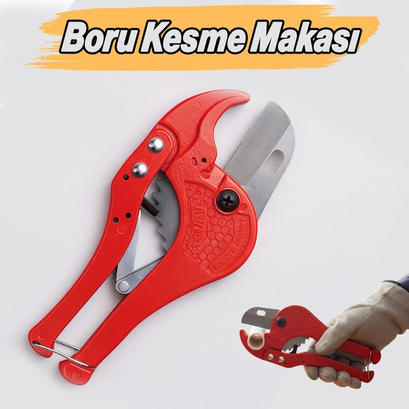 PVC Boru Kesme Makası Profesyonel Güçlü Çelik Bıçaklı Ergonomik Plastik Boru Kesme Aleti - Resim 3