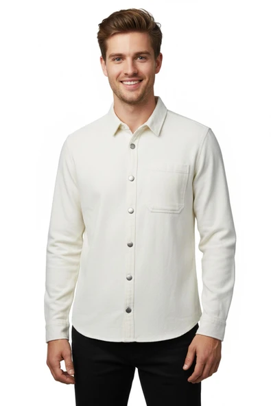 Erkek Spor Silim Fit Kanvas Tek Cepli Gömlek BGL-ST04955 - Resim 5