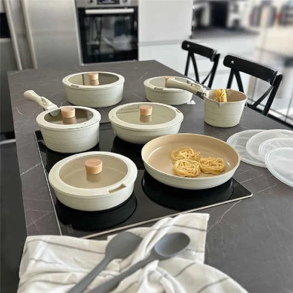 Neoflam Midas Set Bej Indüksiyon 18 Parça - Resim 3