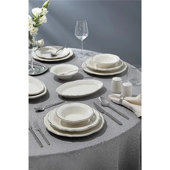 Porser Platin Yaldız Fulya Yemek Seti 53 Parça - Resim 2