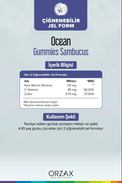Ocean Sambucus Kids 60 Adet Jel Form - Resim 2