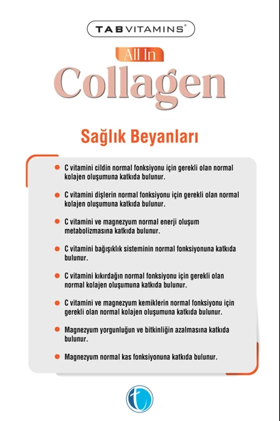 Tabvitamins All in Collagen 1-2-3-5-10 Tip 503 gr - Resim 4