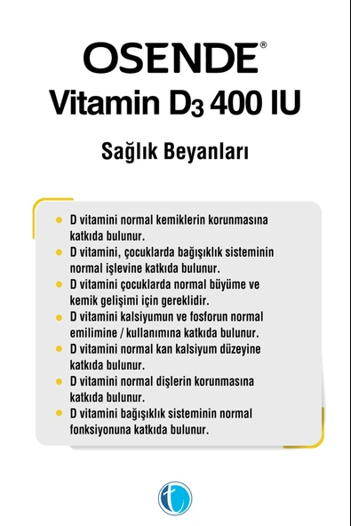 Osende Vitamin D3 400 IU Sprey 20 ml - Resim 4