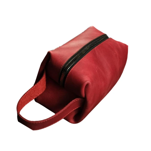 BİDERİ PERGE HAKİKİ DERİ EL ÇANTASI KIRMIZI ürün görseli 1