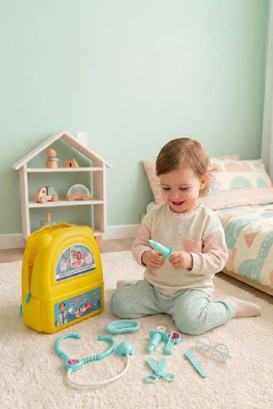 8 Parça Çantalı Doktor Setim – Taşınabilir Çantalı Oyuncak Doktor Seti - Resim 12